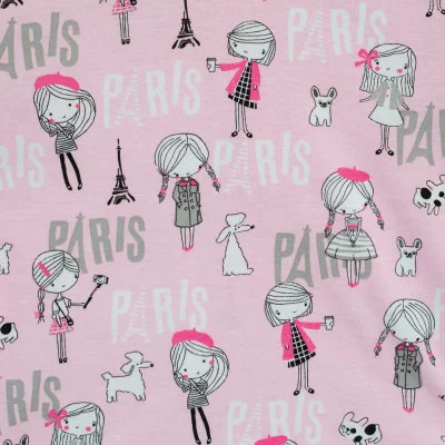 Dívčí pyžamo Paris ze 100% bavlny Jersey ve vel. 92, 98, 104 a 110 od českého výrobce dětského oblečení ESITO.