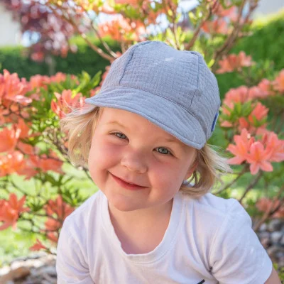 Dětská kšiltovka mušelín Grey od českého výrobce oblečení ESITO.