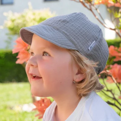 Dětská kšiltovka mušelín Grey od českého výrobce oblečení ESITO.