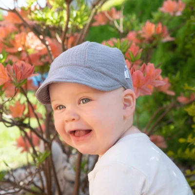 Dětská kšiltovka mušelín Grey od českého výrobce oblečení ESITO.