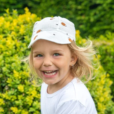 Dětská kšiltovka mušelín Ježek. 100% hand made české dětské oblečení od ESITO.