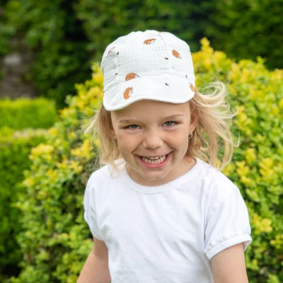 Dětská kšiltovka mušelín Ježek. 100% hand made české dětské oblečení od ESITO.