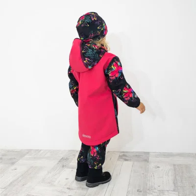 Sportovně elegantní dívčí softshellový kabát Motýl ve vel. 86 až 146. Originální český handmade od ESITO.