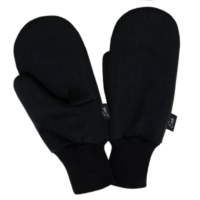 Dámské palčáky s beránkem Lady Black. Dámské softshellové palcové rukavice s extra funkčností 18/12. České handmade od ESITO.