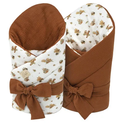 Mušelínová zavinovačka pro miminko Veverka 85 x 85 cm. Rychlozavinovačka od českého výrobce ESITO.