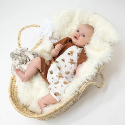 Letní overal pro miminko Veverka BIO mušelín. Kvalitní kojenecké oblečení pro miminka od ESITO.