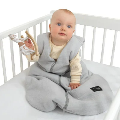 Spací pytel z mušelínu Dove grey.  Dětský spací pytel pro miminka od českého výrobce ESITO.