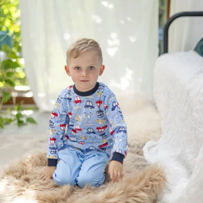 Chlapecké dětské pyžamo Auto Blue od českého výrobce dětského oblečení ESITO. Velikost 86 až 128.