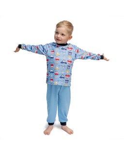 Chlapecké dětské pyžamo Auto Blue od českého výrobce dětského oblečení ESITO. Velikost 86 až 128.