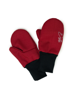 Zimní palcové rukavice softshell s beránkem Red