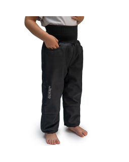 Extra funkční dětské softshellové oteplovačky Black s protisněhovou zábranou. Od českého výrobce dětského oblečení Esito.