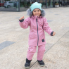 Dívčí zimní softshellový kabát s beránkem Antique pink