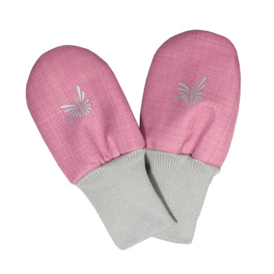 Zimní bezpalcové rukavice softshell antique pink s beránkem vel. 74 - 80