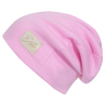Žebrovaná čepice spadená Color Pink