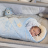 Mikroplyšová zavinovačka pro miminko ZOO Baby blue 85x85 cm
