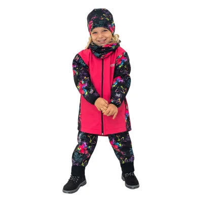 Sportovně elegantní dívčí softshellový kabát Motýl ve vel. 86 až 146. Originální český handmade od ESITO.