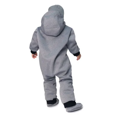 Rostoucí softshellová kombinéza s fleecem Šedý melír. Handmade od českého výrobce dětského oblečení ESITO.