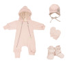 Capáčky pro miminko barefoot svetrové Powder pink