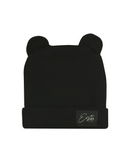 Zimní žebrovaná čepice s oušky Color Black od českého výrobce dětského oblečení Esito.