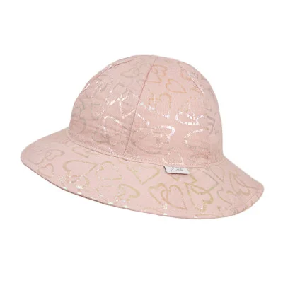 Dívčí klobouk mušelín Shiny heart od českého výrobce dětského oblečení Esito.