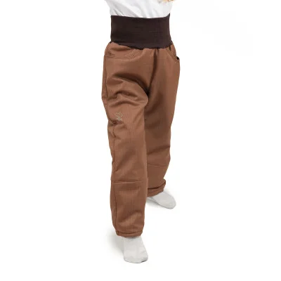 Dětské softshellové oteplovačky na zimu Brown. Od českého výrobce dětského oblečení Esito.