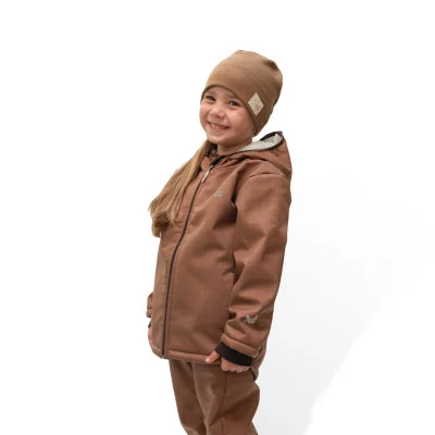 Dětská zimní softshellová bunda s beránkem Brown od českého výrobce dětského oblečení Esito.