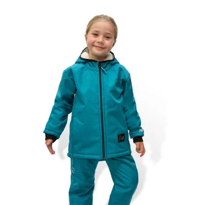 Dětská zimní softshellová bunda s beránkem Petrol od českého výrobce Esito.