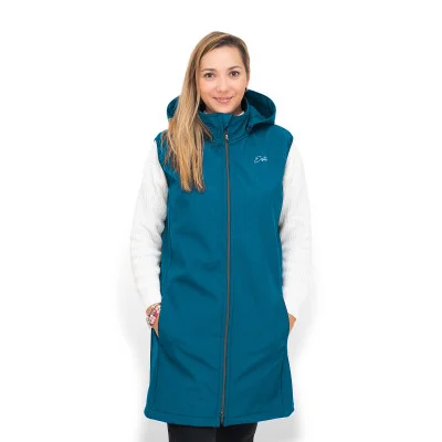 Dámská dlouhá softshellová vesta Turquoise od českého výrobce Esito.