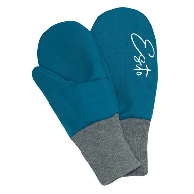 Zimní palcové rukavice softshell s beránkem Petrol od českého výrobce dětského oblečení ESITO.