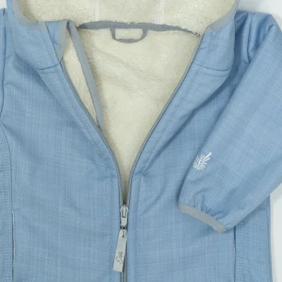 Dětská zimní softshellová bunda s beránkem Sky blue náhled na detaily od českého výrobce dětského oblečení Esito.