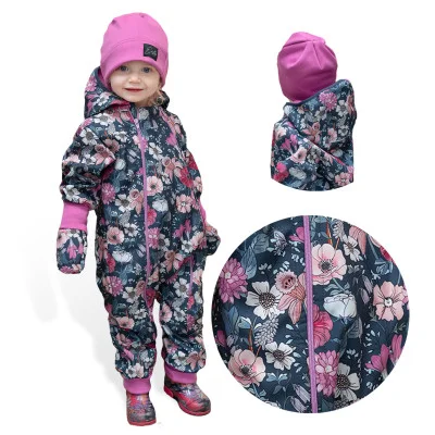 Rostoucí softshellová kombinéza s fleecem Garden bloom od českého výrobce dětského oblečení Esito.