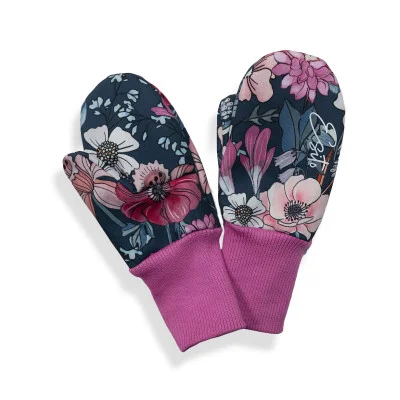 Palcové rukavice softshell Garden bloom od českého výrobce dětského oblečení Esito.
