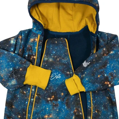 Rostoucí softshellová kombinéza s fleecem Galaxie náhled na detaily od českého výrobce dětského oblečení Esito.