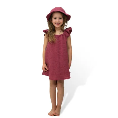 Dívčí mušelínové šaty Ruby red od českého výrobce oblečení Esito.