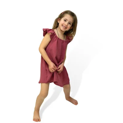 Dívčí mušelínové šaty Ruby red od českého výrobce oblečení Esito.