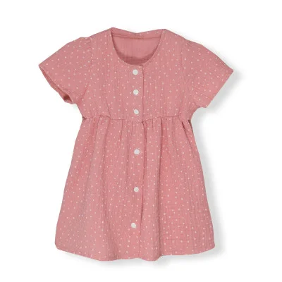 Mušelínové šaty Barunka Cameo pink DOT od českého výrobce oblečení Esito.