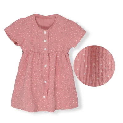 Mušelínové šaty Barunka Cameo pink DOT od českého výrobce oblečení Esito.