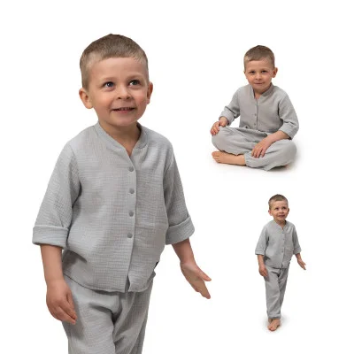 Dětská mušelínová košile Luca Dove Grey od českého výrobce Esito.