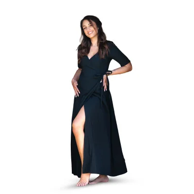 Dámské mušelínové zavinovací šaty Black od českého výrobce Esito.