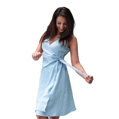 Dámské mušelínové zavinovací šaty Ellena Blue od českého výrobce Esito.