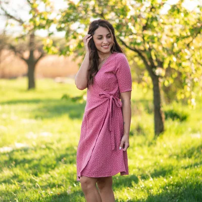 Dámské mušelínové zavinovací šaty Ellena Ruby DOT