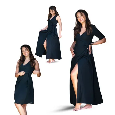 Dámské mušelínové zavinovací šaty Black od českého výrobce Esito.