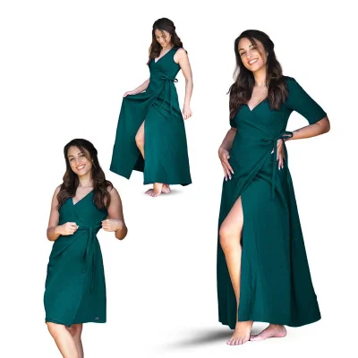 Dámské mušelínové zavinovací šaty Ellena Petrol od českého výrobce oblečení Esito.