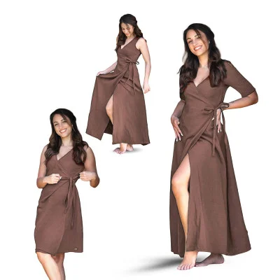 Dámské mušelínové zavinovací šaty Ellena Brown od českého výrobce Esito.