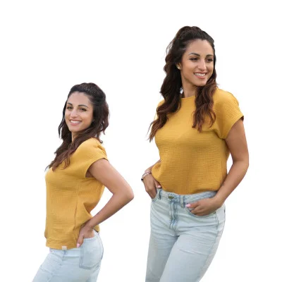 Mušelínové tričko Diana Ochre od českého výrobce oblečení Esito.