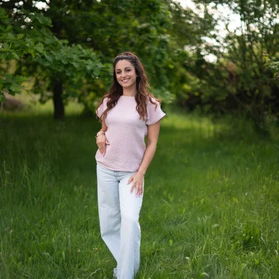 Mušelínové tričko Diana Powder pink od českého výrobce oblečení Esito.