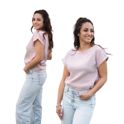 Mušelínové tričko Diana Powder pink od českého výrobce oblečení Esito.