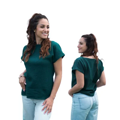 Mušelínové tričko Diana Petrol od českého výrobce oblečení Esito.