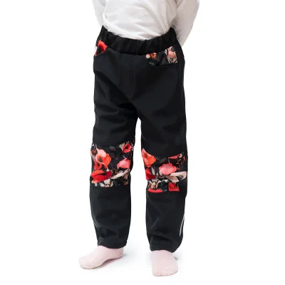 Dětské softshellové kalhoty DUO Vlčí máky od českého výrobce oblečení Esito.