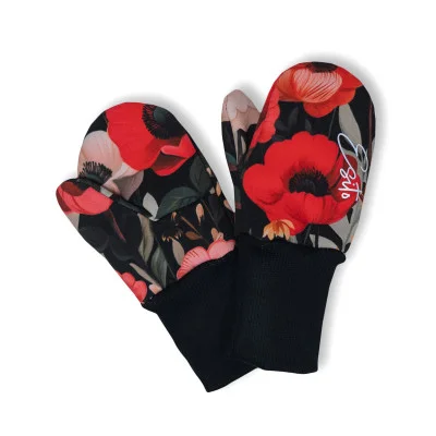 Palcové rukavice softshell Vlčí máky od českého výrobce oblečení Esito.